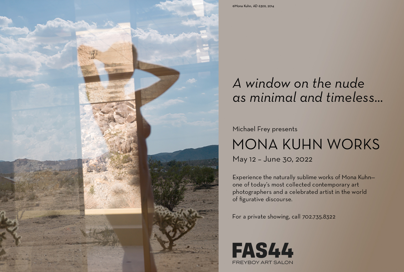 Featured Exhibition - A window on the nude as minimal and timeless by Mona Kuhn - May 12 - June 30 2022